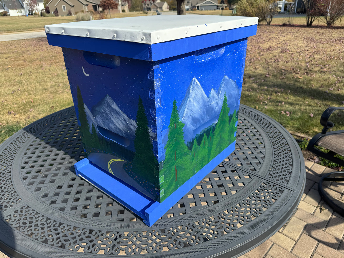 Custom Painted Mountain Drive Beehive